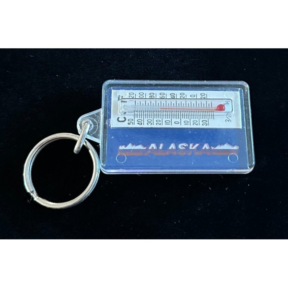 Alaska State Thermometer Acrylic Keychain Double Sided